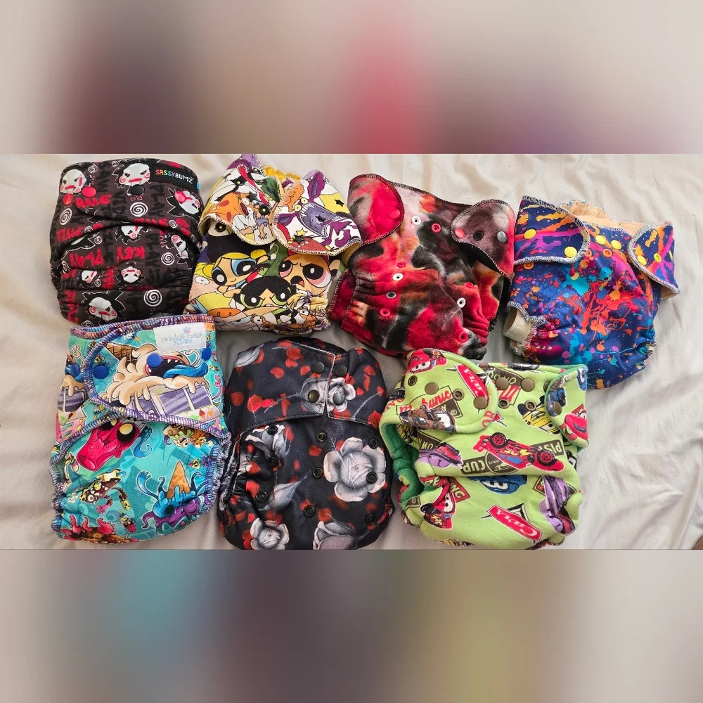 Kids Cloth Diapers Lot With Prefolds